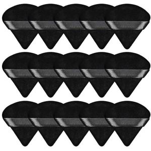 5/10/15/30/50 Stuks Mini Draagbare Driehoek Poederdons Droge Zachte Sponzen Losse Poeder instelling Make-Up Luchtdonsje Gereedschap (Color : Black-15pcs)