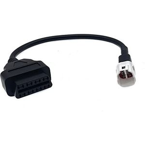 HYXUAN Obd2 diagnostische kabel, 4-pins naar Obd2 adapter, motorfiets scanner, compatibel met Yamaha MT10, FZ10, XSR 900, MT09, MT09 Tracer, XSR700, MT07, FJR 1300, R1, R6, XT1200ZE, TMAX 530