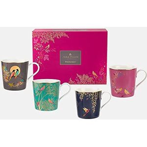 Sara Miller London Chelsea mokken gesorteerd set van 4, elegant en verfijnd, de perfecte mix van stijl en kwaliteit