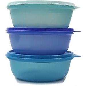 Tupperware Koelkast Hit-Parade 600 ml donkerblauw + blauw + licht turquoise grote hitparade panorama