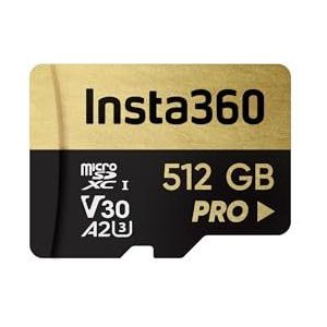 Insta360 512 GB PRO microSDXC-geheugenkaart, V30, A2, UHS-I, 90 MB/s lees-/schrijfsnelheid