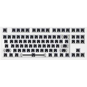 QPSJXN MK870 Mechanisch Toetsenbord DRIE Mode Wireless Hot Swap RGB aanpasbare Full-Toetsenbord-Accessoires (Wired White)