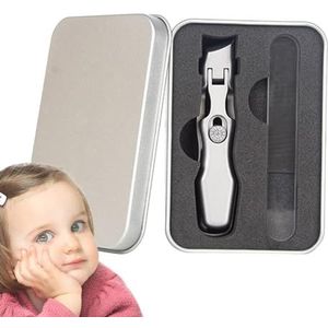 Afgeschuinde teennagelknipper - nagelknipper voor senioren, met ijzeren behuizing en glazen nagelvijl, professionele pedicureset, roestvrije nagelknipper voor dikke nagels Anulely