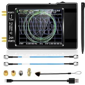 Spectrumanalysator, Opgewaardeerd 2,8 inch VNA 50 kHz-6,3 GHz vectornetwerkanalysator Antenne-analysator met MicroSD-sleuf Ondersteuning for gegevensopslag LiteVNA(4 Inch V64-0.3)