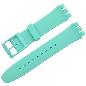 LUGEMA Candy Kleur Siliconen Band Compatibel Met Swatch 12mm 16mm 17mm 19mm 20mm Transparante Mode Vervanging Armband Band Horloge Accessoires: (Color : Mint green, Size : 16mm)