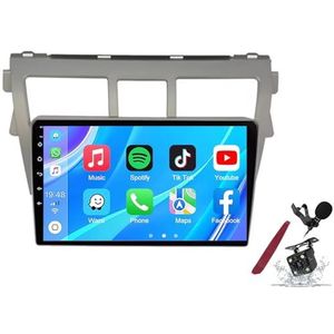 Android 14 Autoradio Sat Navi voor T-oyota Vios Yaris(2007-2012) 9 Inch Touchscreen Multimedia Speler met Draadloze Carplay GPS Navigatie FM RDS Bluetooth 5G-WiFi SWC DSP,M100s