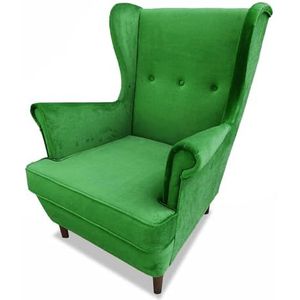 SILKMARKS® Designer oorfauteuil met hoogwaardige bekleding - 11 kleurvarianten beschikbaar - Robuuste fauteuil met optimale gezelligheid - ontspanning in luxe kwaliteit (groen)