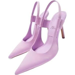 Zwarte Hoge Hakken Vrouwen Slingback Stiletto Sandalen Hakken Vrouw Pompen Mode Vrouwelijke Rood Groen Sandalen Met Hakken (Kleur : Violet, Size : 41 EU)