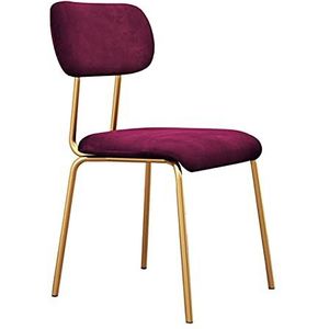 GEIRONV 1 Stuk Zachte Fluwelen Eetkamerstoel,Moderne Eenvoud Stapelbaar Bespaar Ruimte Lounge Stoel Appartement Balkon Make-up Stoel Eetstoelen (Color : Rose red, Size : 46x48x82cm)