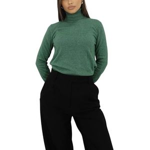 Win's Kasjmir coltrui voor dames, gemaakt in Italië, Groen gemêleerd, S