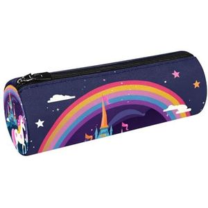 YTYVAGT Potlood Case, Pencil Pouch Esthetische, Kasteel Wolken Regenboog Eenhoorn, Potlood Tas