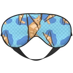 Cartoon Lemur Unisex Elastische Verstelbare Gesp Ontwerp Verduisterend Slaap Oogmasker voor Thuis Reizen Yoga Kantoor Nap