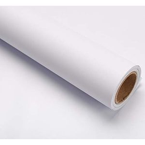 Wit Zelfklevend Behang Vinyl Wrap Behang Mat Contact Papier Plakfolie Waterdichte Verwijderbare Sticky Back Plastic Peel en Stick Behang voor Slaapkamer badkamer Meubels Keuken 40cm x 300cm