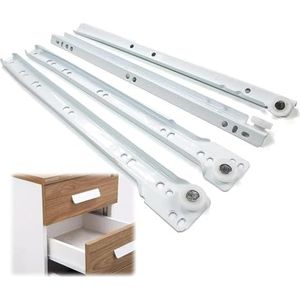 Drawer slides soft close, Telescopische geleiders 1 paar met bevestigingsschroeven, for keuken, dressoir, toetsenbordladen en, houten, uittrekbare(25cm(10Inch))