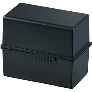 HAN Indexbox DIN A6 dwars - 3 stuks, innovatief, aantrekkelijk design voor 400 indexkaarten met stalen scharnier, zwart, 976-13