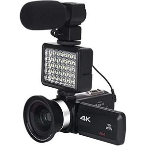 Videocamera, Volledige 4K digitale camera Camcorder Digitale videocamera's Live streaming 18X fotografie Vloggen Recorder Ultra HD Webcam(128G SD Card,Camera Knit 1)