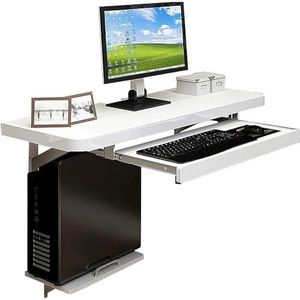 Muur Opgezette Zwevende Computer Desk, Keuken Eettafel, Muur Desk Tafels met Mainframe Beugel en Toetsenbord lade, voor muur wasruimte Bar Home Office kleine ruimte (Color : A, Size : 60 * 40cm)