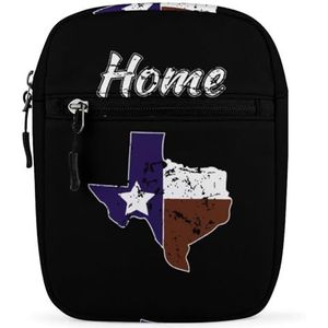 Vintage Texas Vlag Texaanse Pride Mini Crossbody Tas Unisex Anti-Diefstal Side Schoudertassen Reizen Kleine Messenger Bag