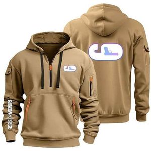 AHYAOFA Heren Hoodies Halve Zip Trui voor R.a.in.bo.w S.IX S.I.g.e Casual hoodie Lange Mouw Running Sweatshirt Meerdere Zakken Outdoor Jassen, Khaki-1, 3XL-4XL Grande taille Taille Tall