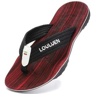 Doucheschoenen, Heren zomer slippers ademend strand sandalen lichtgewicht outdoor slippers(Red,41 EU)