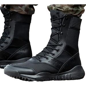 Zomer Combat Boot Mannen Vrouwen Klimmen Training Waterdichte Tactische Laarzen Outdoor Wandelen Ademend Mesh Schoenen Zwart Canvas 44