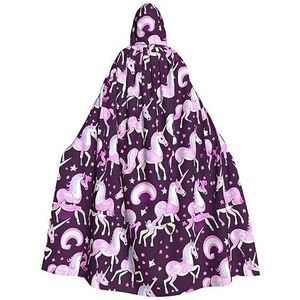 Bxzpzplj Eenhoorns Roze Print Hooded Mantel Lange Voor Carnaval Cosplay Kostuums 185 cm, Carnaval Fancy Dress Cosplay