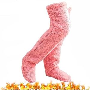 Snuggle Paws Sock Slippers,Snuggs Cozy Socks,Warm Over Knee Fuzzy Socks,Plush Warmth Long Socks for Women (One Size,Pink)