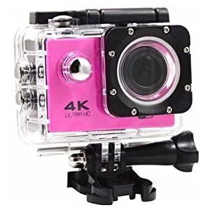 Actiecamera, Mini Sport Action Camera WiFi Ultra HD 4K 1080P 16 Megas Video Recorder Waterdicht DVR Camcorder Helmet Video Recording Cameras(Pink)