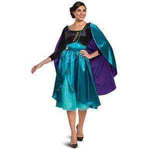 Disguise Women's Disney Frozen 2 Anna Dress Deluxe Adult Costume, Teal & Black, Large (12-14)