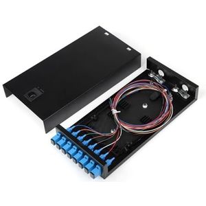 2 STKS/8 Poort Fiber Patch Panel Desktop Pigtail Optische Vezel Terminal Box met(2PCS With SC UPC)