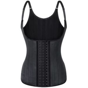 Latex Waist Trainer Corset for Weight Loss Tummy Control Shapewear Workout Tank Tops for Women Back Support Colombian (Color:黑色,Size:L)