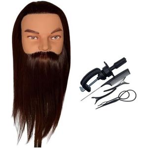 16"" Hittebestendige Vezel Trainingshoofd Mannequin Hoofd for Make-up Haarvlechten Oefen Salonhoofd Kapper Styling Tool(16 inch head Kit)