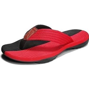 Herenslippers Slippers Outdoor Comfort Casual Slippers Antislipstrandsandalen 6 kleuren (Color : Black red, Size : 45(27.5CM))