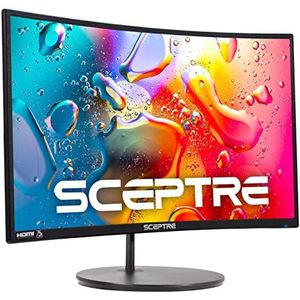Sceptre 24 inch 75 Hz Full HD 1080p HDMI VGA gebogen led-gamingmonitor VESA wandhouder metallic zwart 2019 (C248W-1920RN)