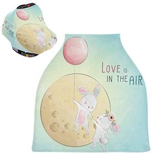 Love Air Ballon Bunny Baby Autostoelhoes Luifel Stretchy Verpleging Covers Ademend Winddicht Winter Sjaal voor Baby Borstvoeding Jongens Meisjes