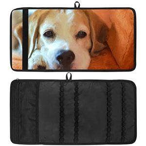 Potlood Wrap, Reizen Tekening Kleurpotlood Roll Organizer voor Artiest, Potloden Pouch Case Schilderen Beagle Hond Mooie