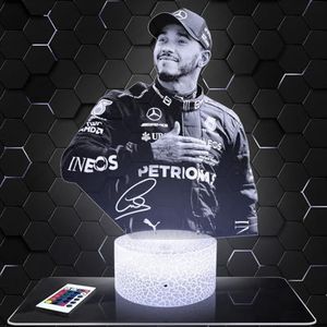 L. Hamilton piloot F1 nachtlamp decoratie Formule 1 eenzitter. Geschenkidee man object Lewis Hamilton piloot F1 nachtlampje volwassene decoratie slaapkamer decoratie idee kerstmis man origineel TOP