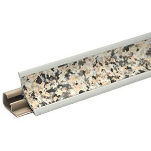 DQ-PP 3 m afdekstrip - graniet - 23 x 23 mm - pvc - gratis schroeven - keukenstrip werkblad, afdekstrip keuken afdekprofiel wandafsluitstrip tafelbladprofiel