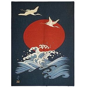 Guest Ruyunlai Traditioneel Japans scheidingsgordijn voor deuropening, deur- en raambekleding, wandkleed, voor keuken, bistro, zonwering, ruimteverdeler, decoratie, flamingo‘s, 70 x 140 cm