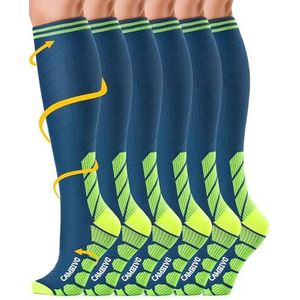 CAMBIVO 3 Paar Compressiekousen voor Dames en Heren, Steunkousen, Compressiekousen 15-30 mmHg, Trombosekousen voor Ontspanning, Hardlopen, Reizen, Skiën, Zwangerschap, Dagelijks Gebruik