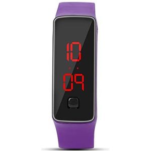 Digitaal horloge, sport digitaal horloge 12 uur 22,5 x 1,5 cm rechthoek voor sport voor studenten voor nachtrennen(purple)