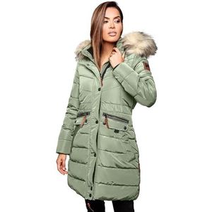 Navahoo Dames winterjas mantel parka warm gevoerde winterjas B383, Smokey-Mint, S