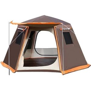Tent voor Camping Pop-uptent Strandtent Zonnescherm Outdoor Camping Familietent Eenvoudig Op Te Zetten Om Te Wandelen Wandeltent Campingtent (Color : Brown, Size : 330 * 330 * 195cm)