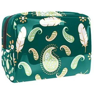 Boho stijl patroon afdrukken reizen cosmetische tas voor vrouwen en meisjes, kleine waterdichte make-up tas rits zakje toilettas organizer, Meerkleurig, 18.5x7.5x13cm/7.3x3x5.1in, Modieus