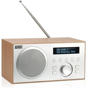 August MB420 - Wekkerradio - Hout - Bluetooth - DAB+/FM - 60 Presets