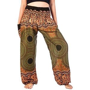 LOFBAZ Harembroek voor dames, boho, yoga, S-4XL, plussize, hippiekleding, pyjama, 4XL Grote Maten