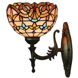 Barok Wandlamp, Tiffany Boog Wandlamp, Nachtkastlamp, Glas-In-Lood Lamp, Vintage Lampenkap, Slaapkamer Wandlamp, Victoria Badkamer