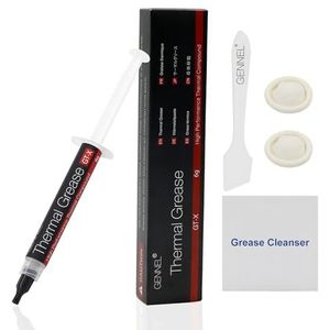 GENNEL GT-X thermische pasta CPU thermische verbinding 6g, koolstofgebaseerde hoge prestaties, koellichaam samengestelde pasta, niet-geleidend thermisch vet voor CPU/PS4/PS5/PC/GPU-koelers