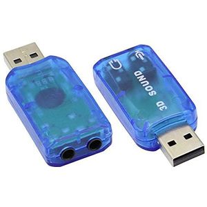 zdyCGTime Externe 5.1 USB Stereo Sound Card USB 2.0 naar 3D Audio Sound Card Adapter Virtuele 5.1 Kanaal voor Windows en Mac, PC, Notebook met 3.5mm Hoofdtelefoon en Microfoon Blauw