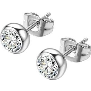 Eenvoudige Ronde Stud Earring Voor Wome Beknopte Rose Goud Kleur Mode-sieraden Oostenrijkse Crystal Dropship Leverancier, Eén maat, Agaat